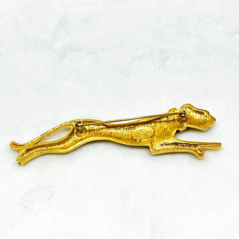 Vintage Jackie Collins Leaping Panther Figural Brooch - Picture 5 of 7